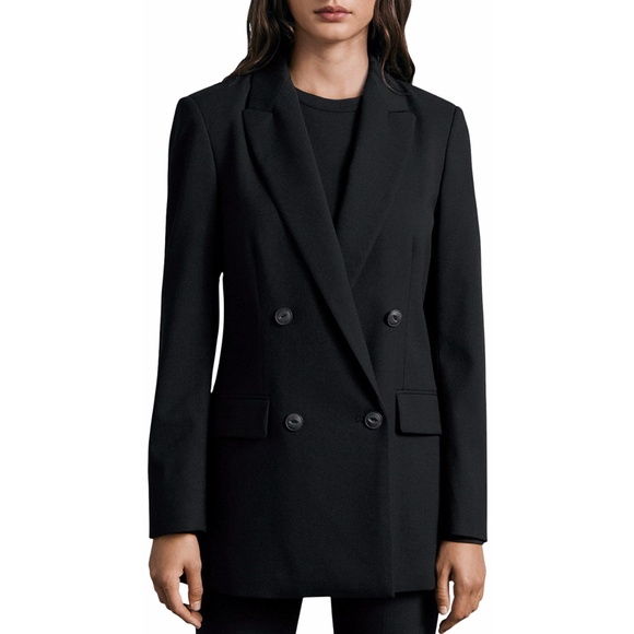 NEW Rag & Bone Wool Blend Icons Andie Twill Blazer Black 2 - Picture 1 of 17